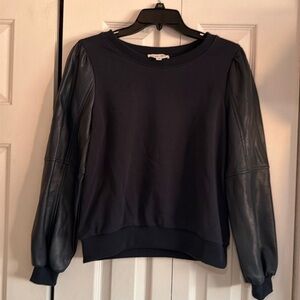 Whiteroom & Cactus faux leather sleeve sweater
